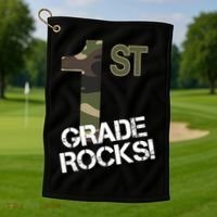 1st Grade Rocks Camo Golf Towel thumb 1