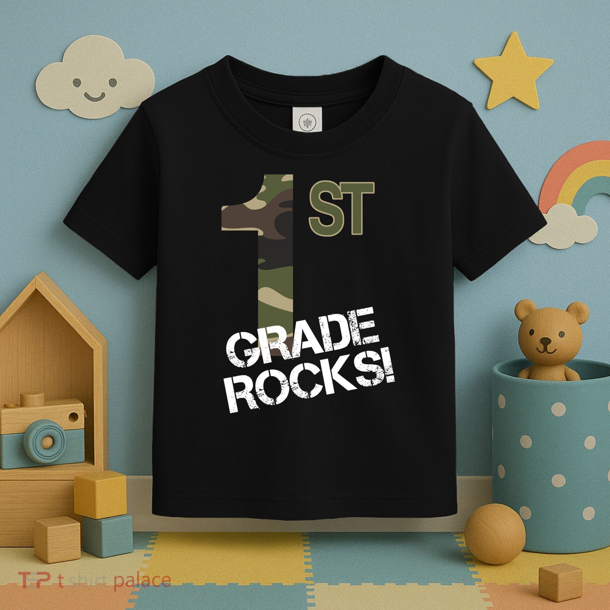 1st Grade Rocks Camo Toddler T-Shirt