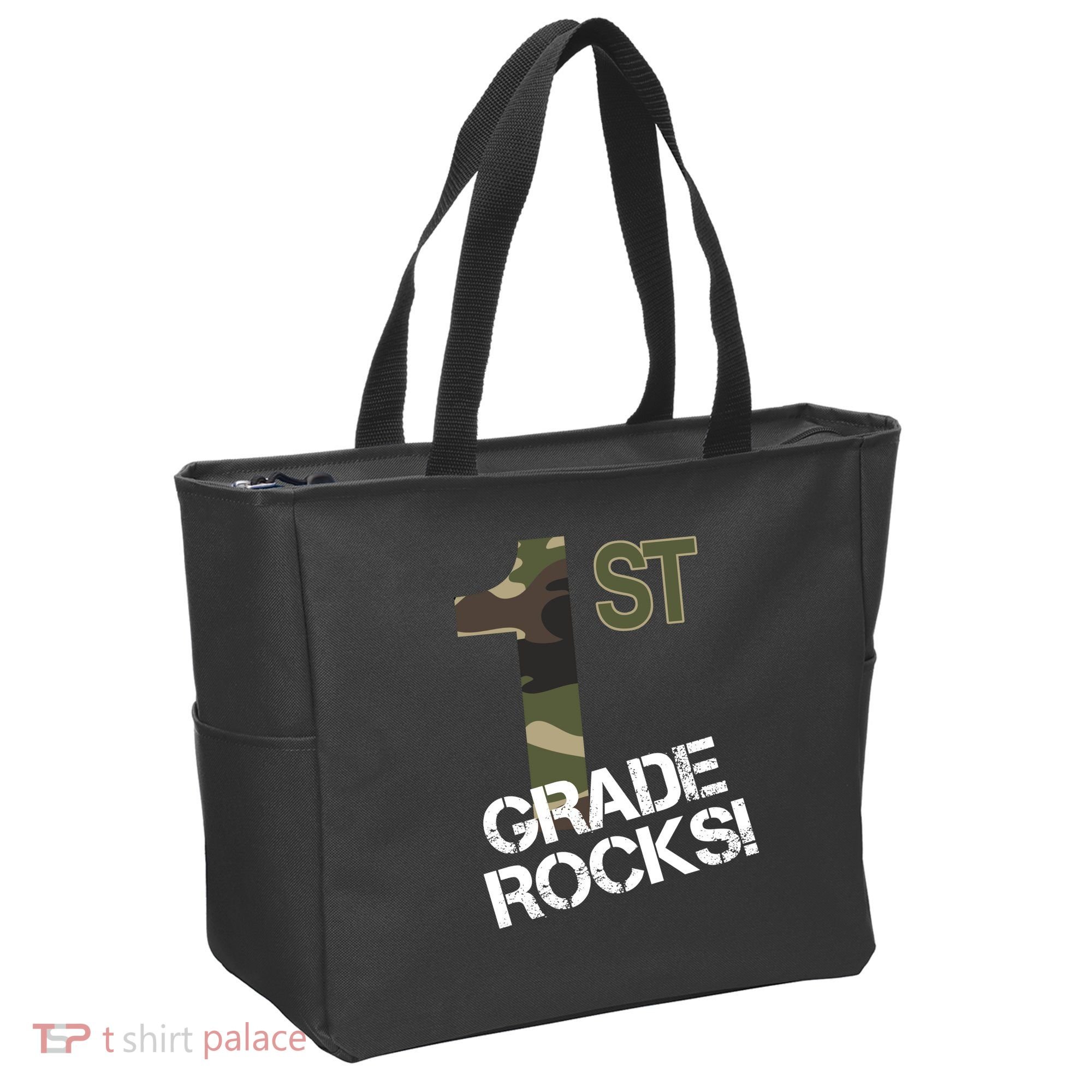 1st Grade Rocks Camo Tote Bag