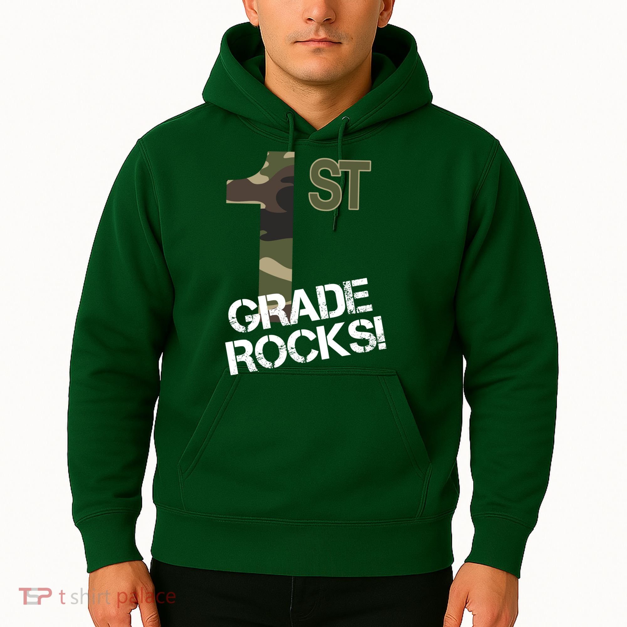 1st Grade Rocks Camo Hoodie