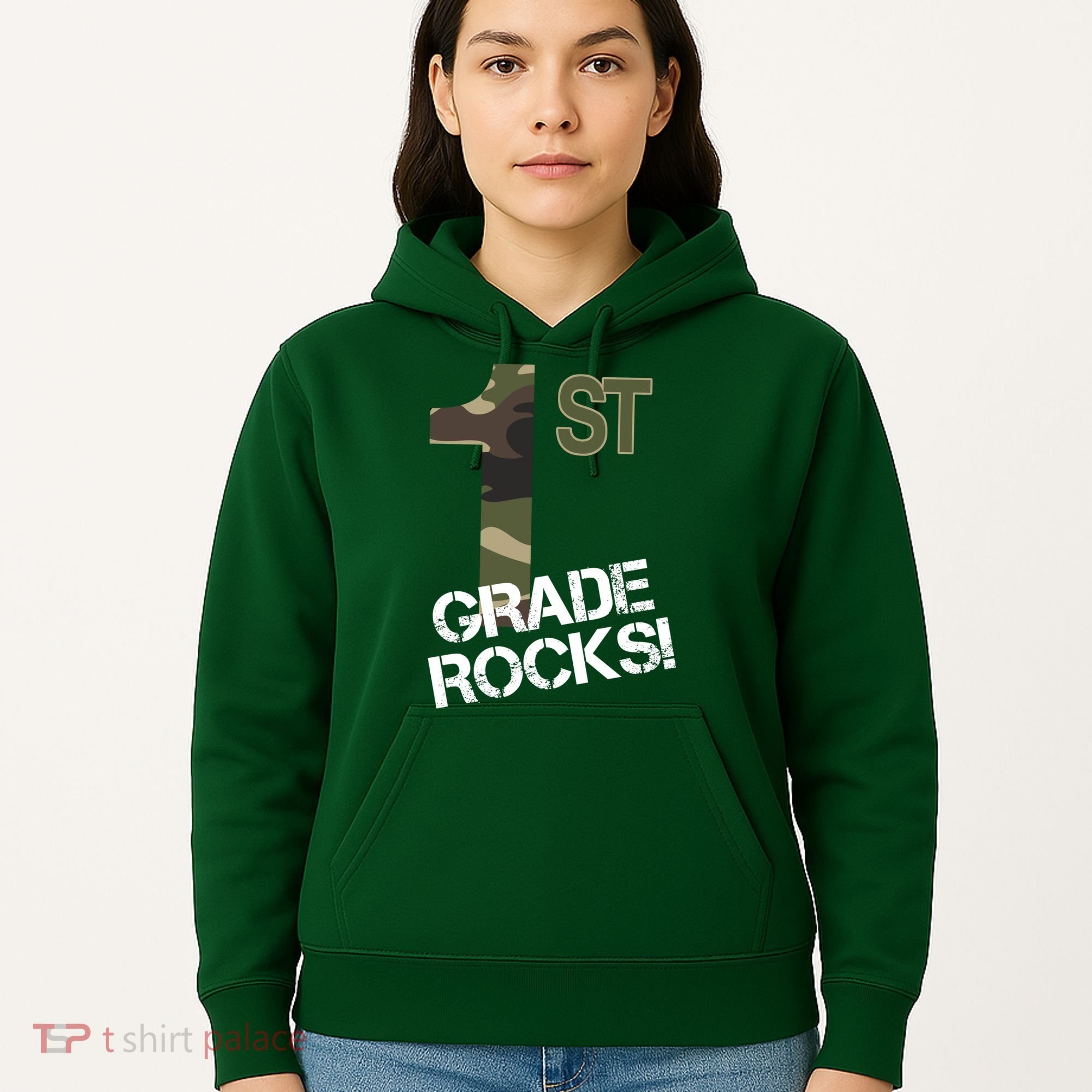 1st Grade Rocks Camo Hoodie