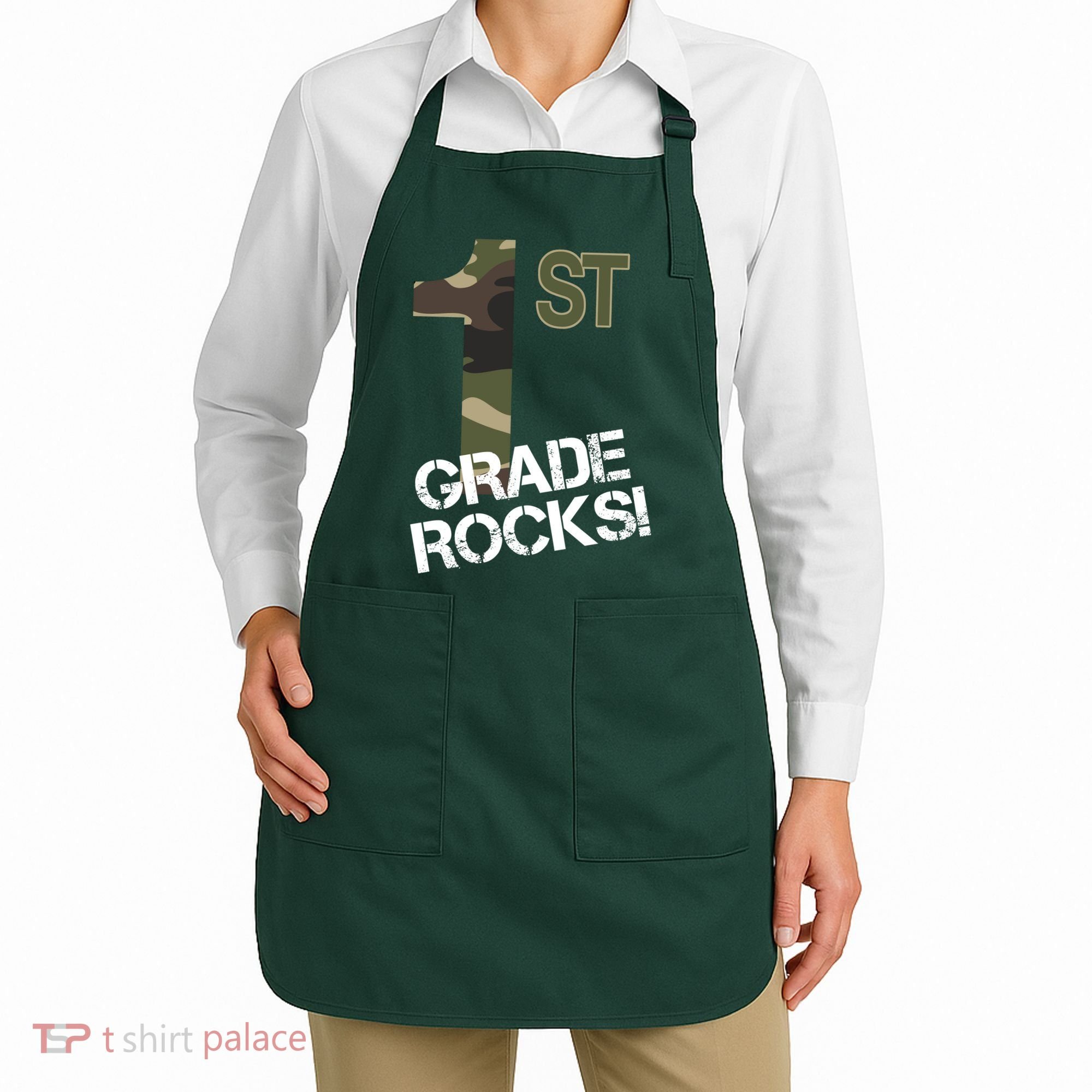 1st Grade Rocks Camo Apron