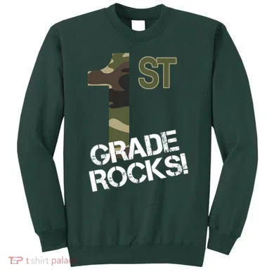 1st Grade Rocks Camo Sweatshirt