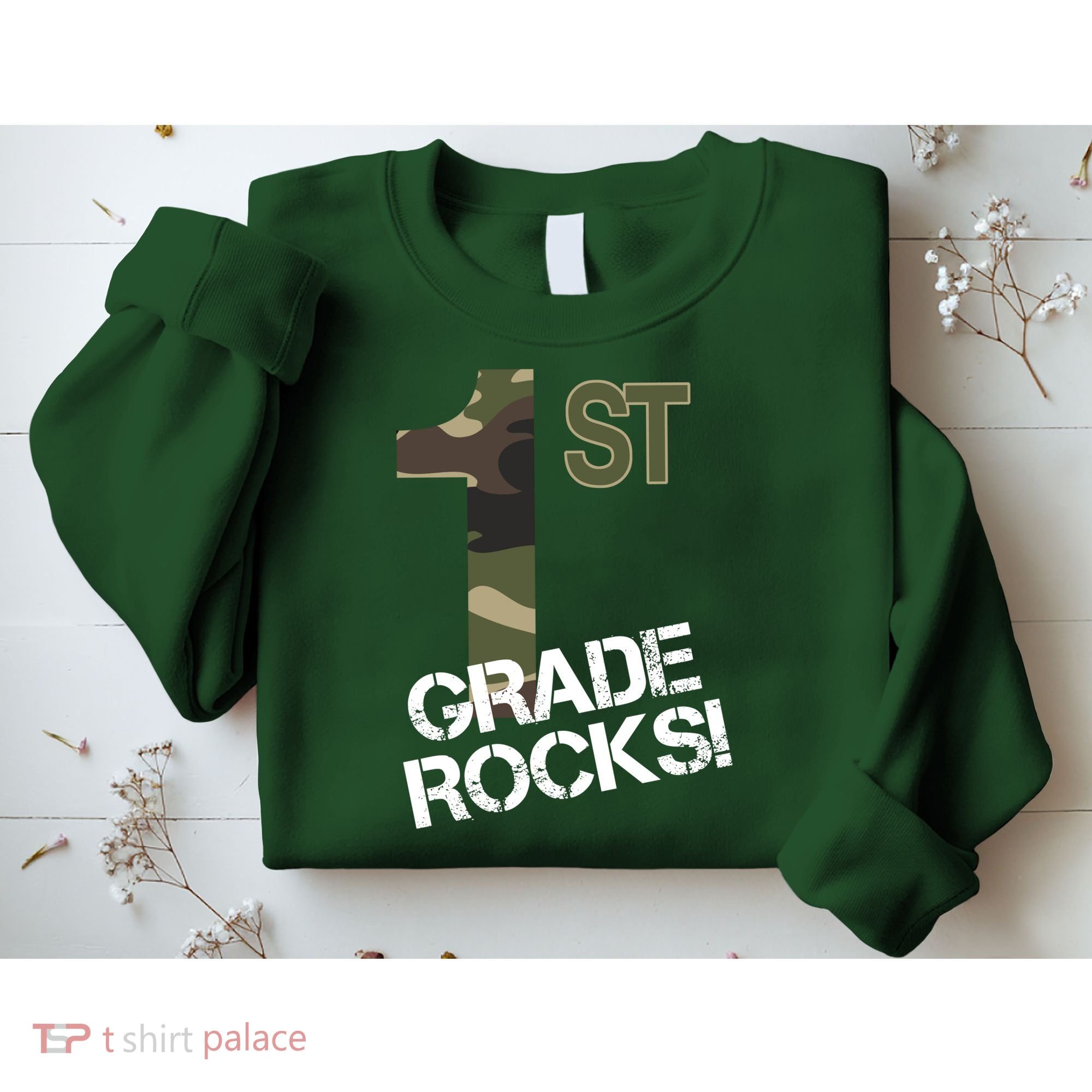 1st Grade Rocks Camo Sweatshirt