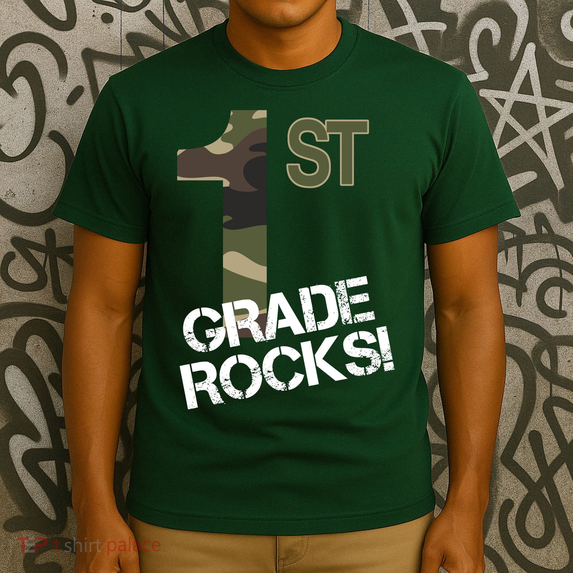1st Grade Rocks Camo T-Shirt