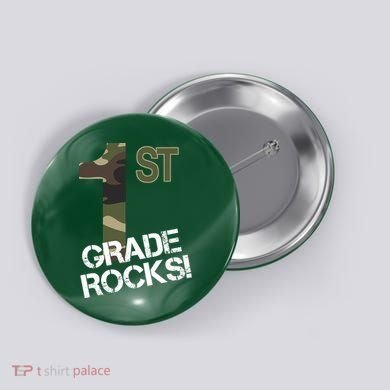 1st Grade Rocks Camo Button