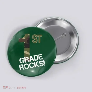 1st Grade Rocks Camo Button