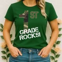 1st Grade Rocks Camo Women's T-Shirt thumb 2