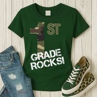 1st Grade Rocks Camo Women's T-Shirt thumb 3