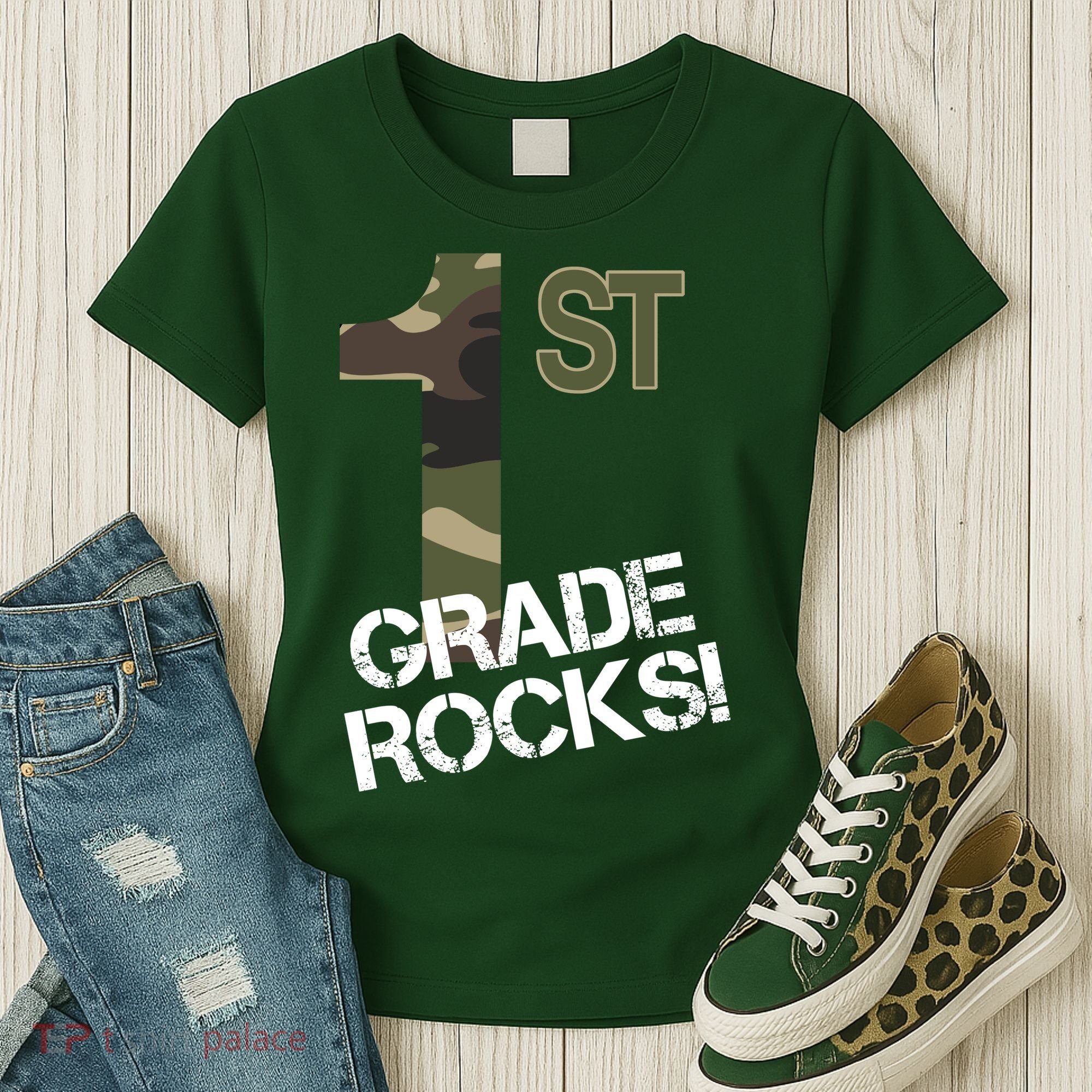 1st Grade Rocks Camo Women's T-Shirt