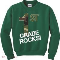1st Grade Rocks Camo Kids Sweatshirt thumb 0