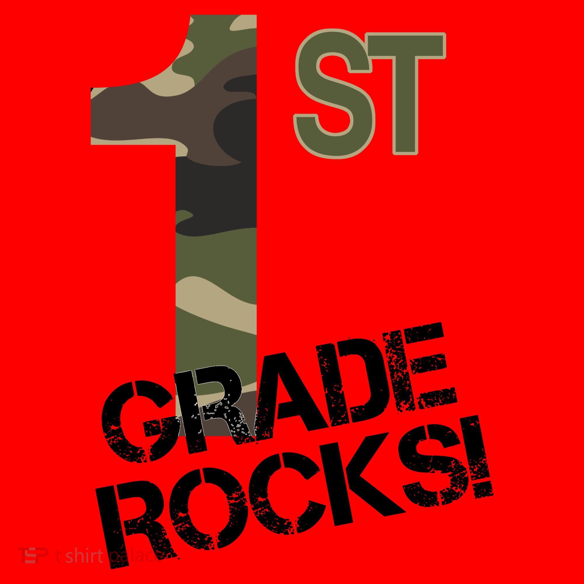 1st Grade Rocks Camo Santa Hat
