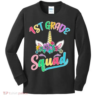 1st Grade Unicorn Squad Kids Long Sleeve Shirt