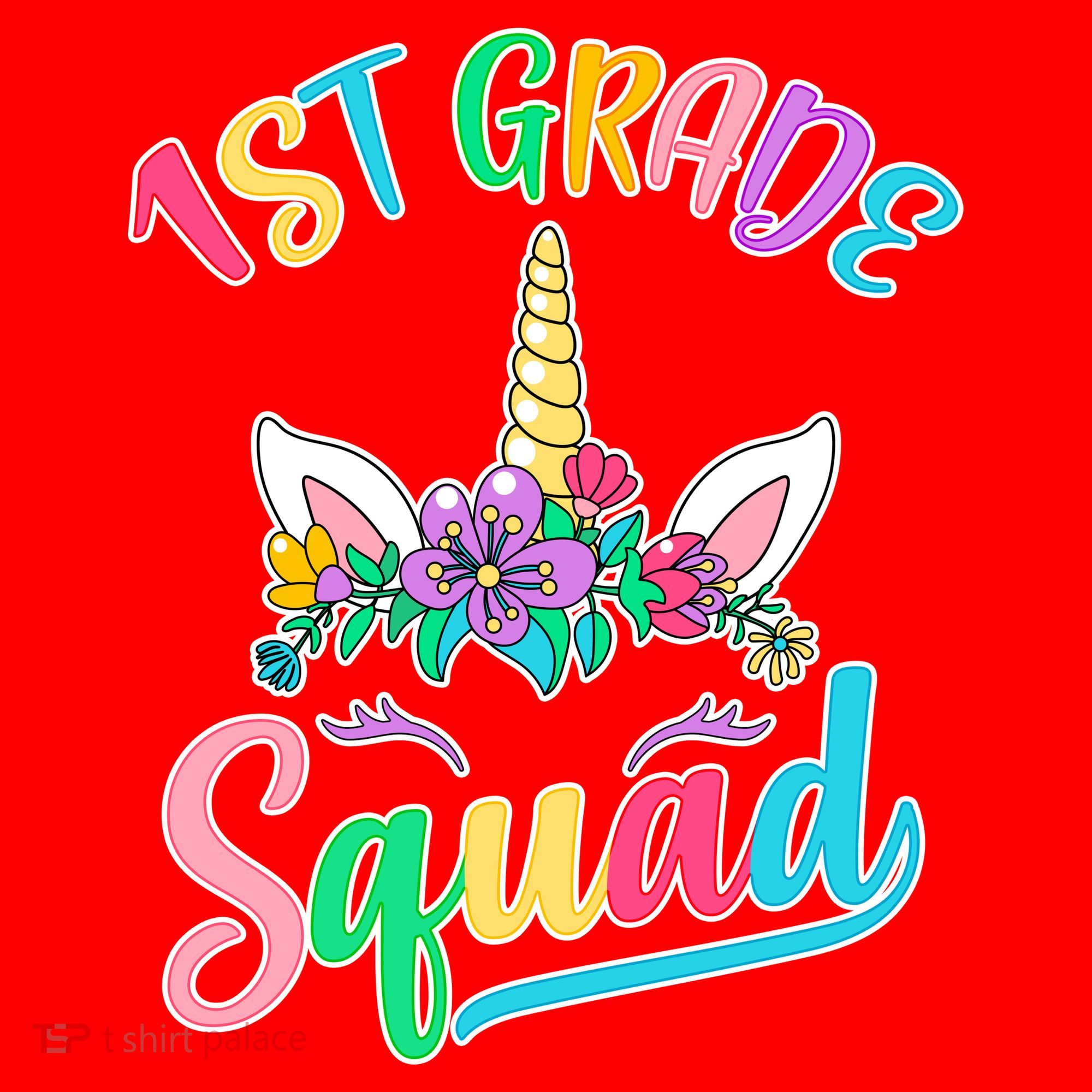 1st Grade Unicorn Squad Santa Hat
