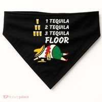 1 Tequila 2 Tequila 3 Tequila Floor Funny Party Drinking USA-Made Doggie Bandana thumb 0