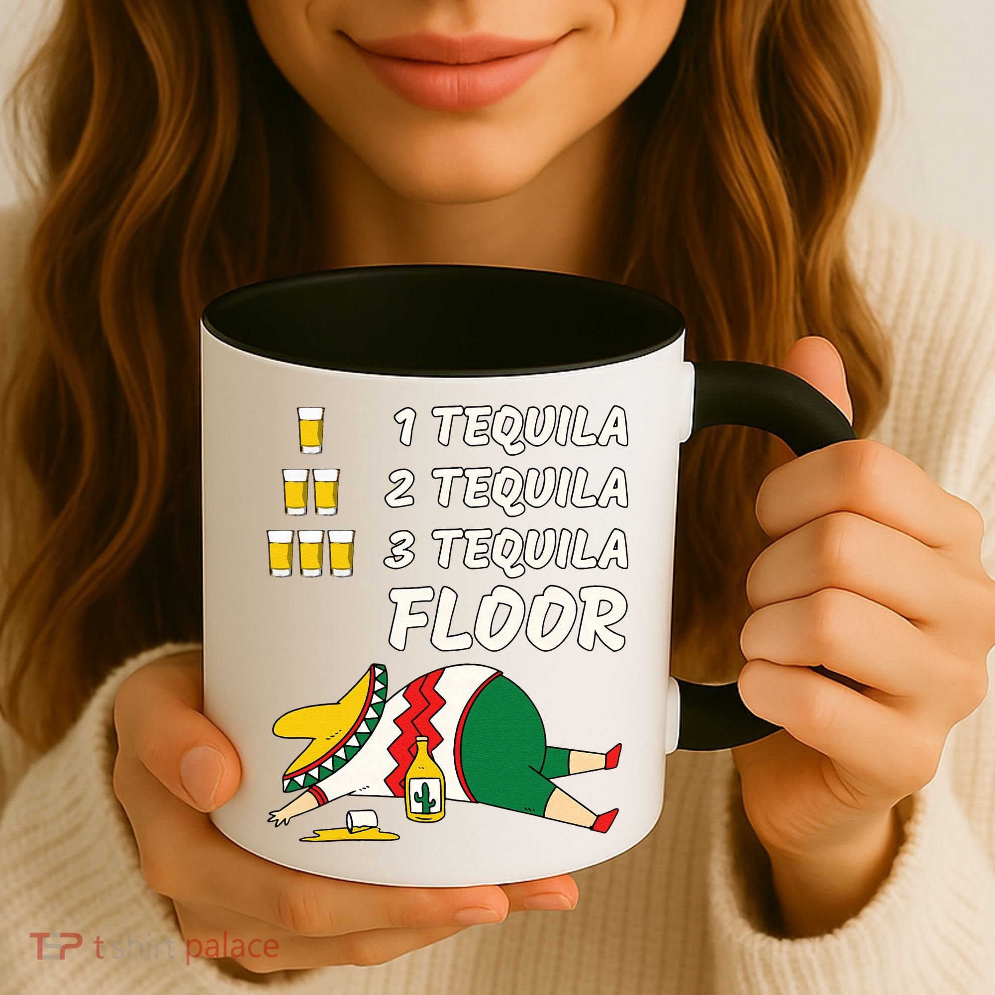 1 Tequila 2 Tequila 3 Tequila Floor Funny Party Drinking Coffee Mug