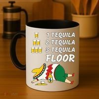 1 Tequila 2 Tequila 3 Tequila Floor Funny Party Drinking Coffee Mug thumb 4
