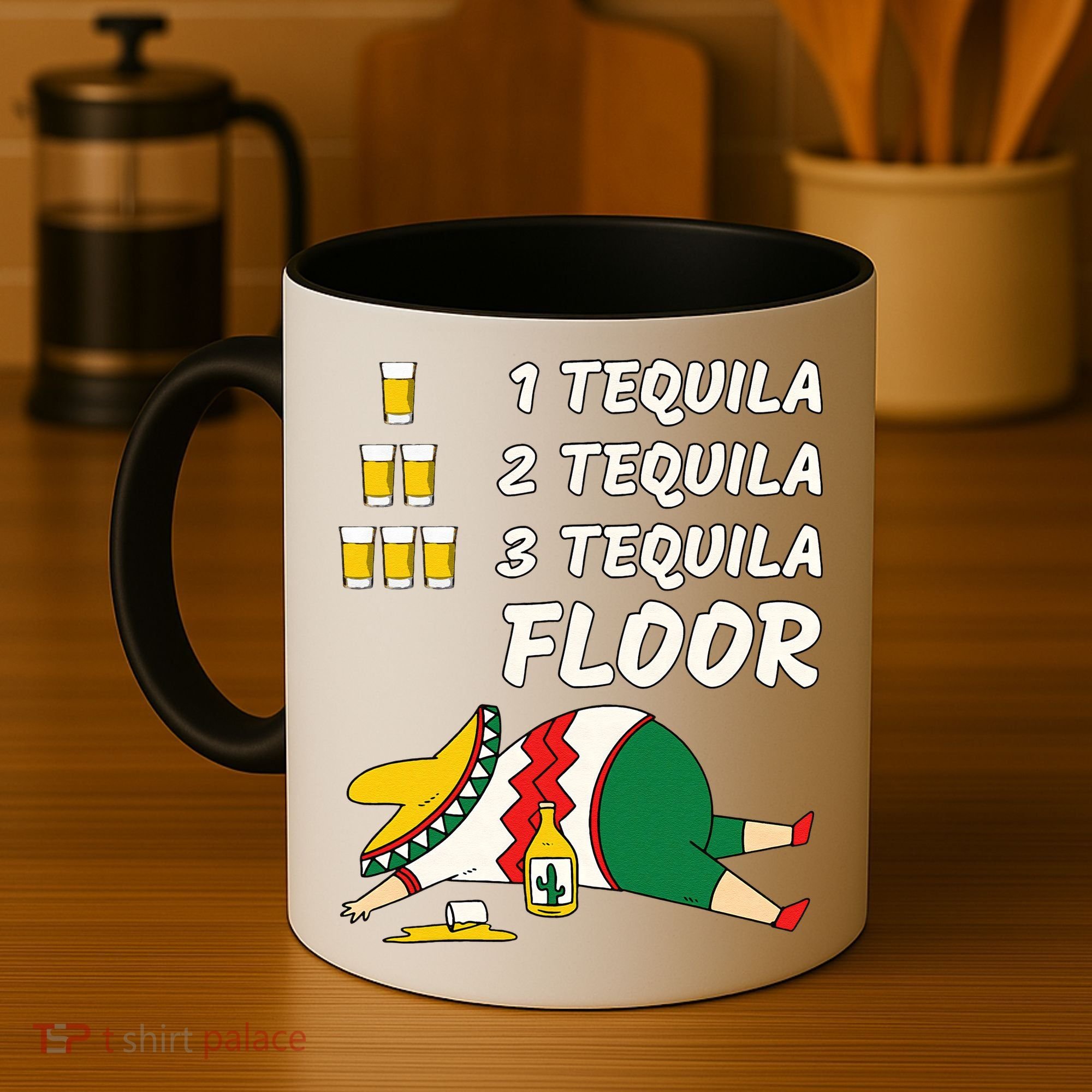 1 Tequila 2 Tequila 3 Tequila Floor Funny Party Drinking Coffee Mug