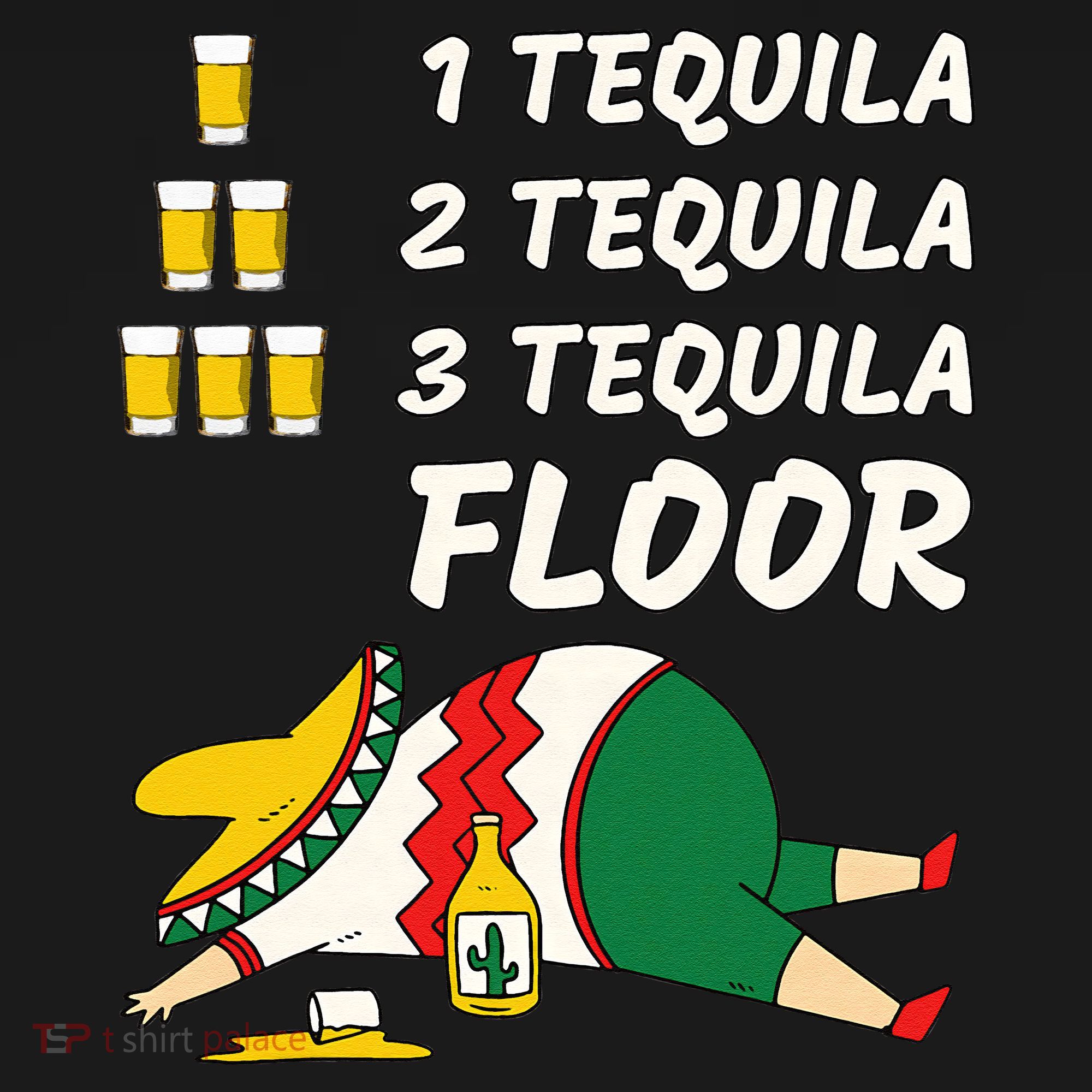 1 Tequila 2 Tequila 3 Tequila Floor Funny Party Drinking Coaster