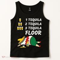1 Tequila 2 Tequila 3 Tequila Floor Funny Party Drinking Tank Top thumb 2