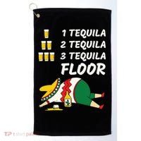 1 Tequila 2 Tequila 3 Tequila Floor Funny Party Drinking Golf Towel thumb 0