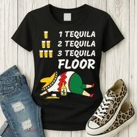 1 Tequila 2 Tequila 3 Tequila Floor Funny Party Drinking Women's T-Shirt thumb 3