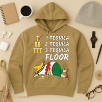 1 Tequila 2 Tequila 3 Tequila Floor Funny Party Drinking Hoodie thumb 3