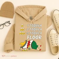 1 Tequila 2 Tequila 3 Tequila Floor Funny Party Drinking Hoodie thumb 4