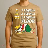 1 Tequila 2 Tequila 3 Tequila Floor Funny Party Drinking T-Shirt thumb 3