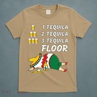 1 Tequila 2 Tequila 3 Tequila Floor Funny Party Drinking T-Shirt thumb 5