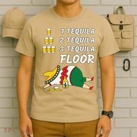 1 Tequila 2 Tequila 3 Tequila Floor Funny Party Drinking T-Shirt thumb 6