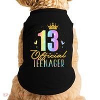 13 Teenager Crown 13 Year Old Tie Dye 13th Birthday Doggie Tank thumb 0