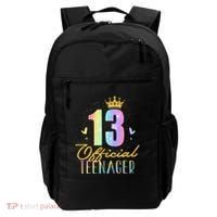 13 Teenager Crown 13 Year Old Tie Dye 13th Birthday Backpack thumb 0