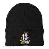 13 Teenager Crown 13 Year Old Tie Dye 13th Birthday Beanie thumb 0