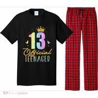 13 Teenager Crown 13 Year Old Tie Dye 13th Birthday Pajama Set thumb 0