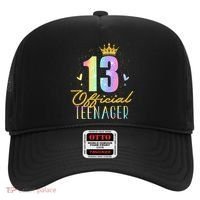 13 Teenager Crown 13 Year Old Tie Dye 13th Birthday Hat thumb 0