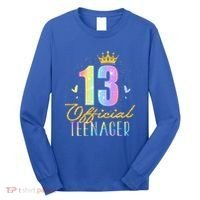13 Teenager Crown 13 Year Old Tie Dye 13th Birthday Long Sleeve Shirt thumb 0
