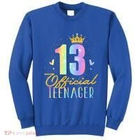13 Teenager Crown 13 Year Old Tie Dye 13th Birthday Sweatshirt thumb 0