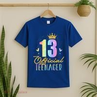13 Teenager Crown 13 Year Old Tie Dye 13th Birthday T-Shirt thumb 2