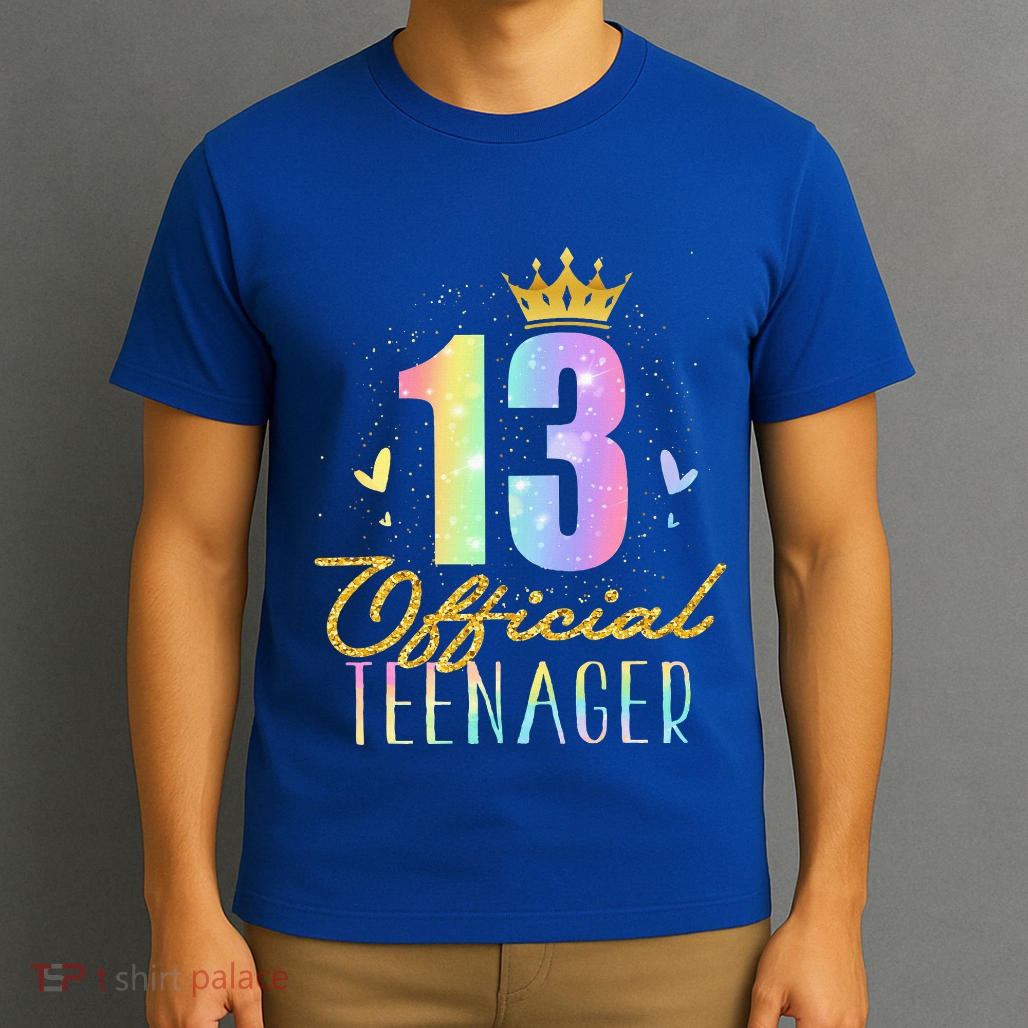 13 Teenager Crown 13 Year Old Tie Dye 13th Birthday T-Shirt