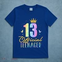 13 Teenager Crown 13 Year Old Tie Dye 13th Birthday T-Shirt thumb 5