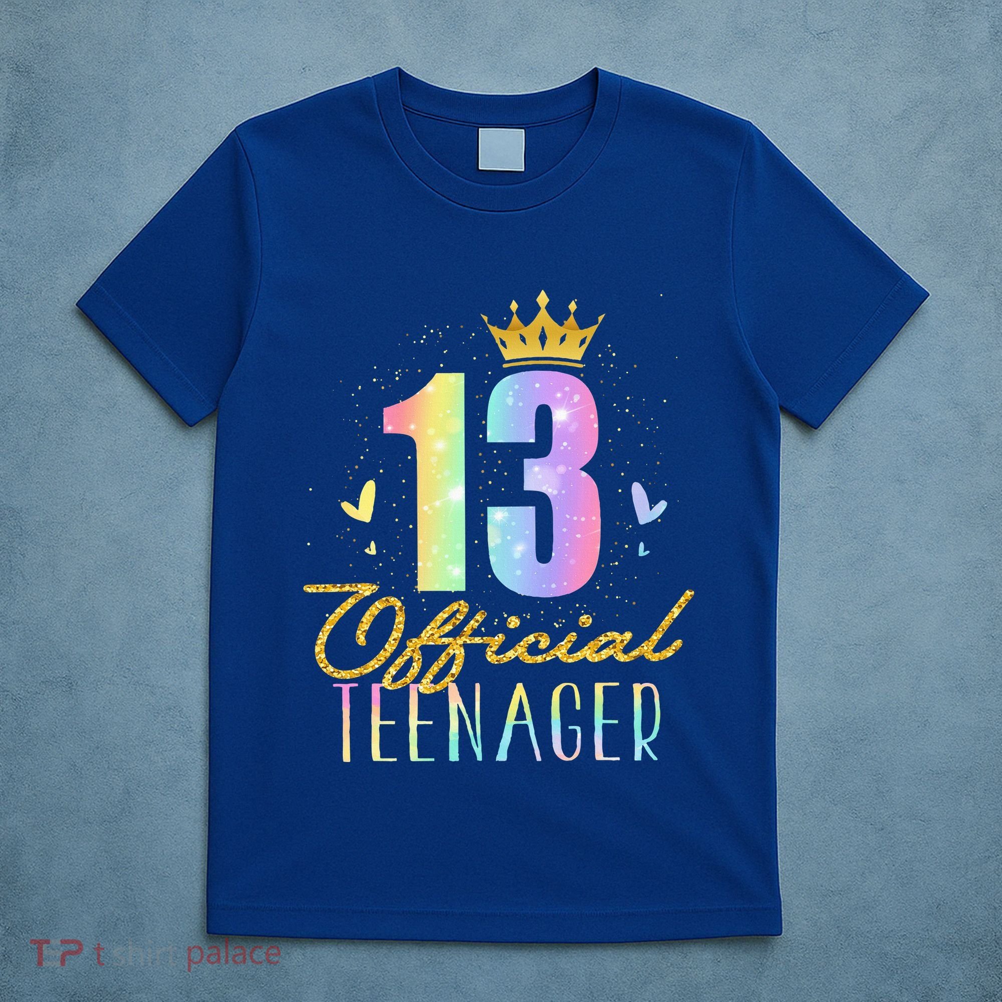 13 Teenager Crown 13 Year Old Tie Dye 13th Birthday T-Shirt