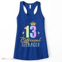 13 Teenager Crown 13 Year Old Tie Dye 13th Birthday Women's Tank Top thumb 0