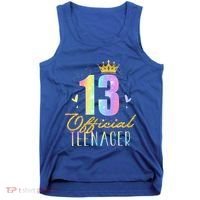 13 Teenager Crown 13 Year Old Tie Dye 13th Birthday Tank Top thumb 0
