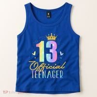 13 Teenager Crown 13 Year Old Tie Dye 13th Birthday Tank Top thumb 2