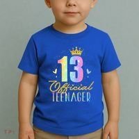 13 Teenager Crown 13 Year Old Tie Dye 13th Birthday Toddler T-Shirt thumb 2
