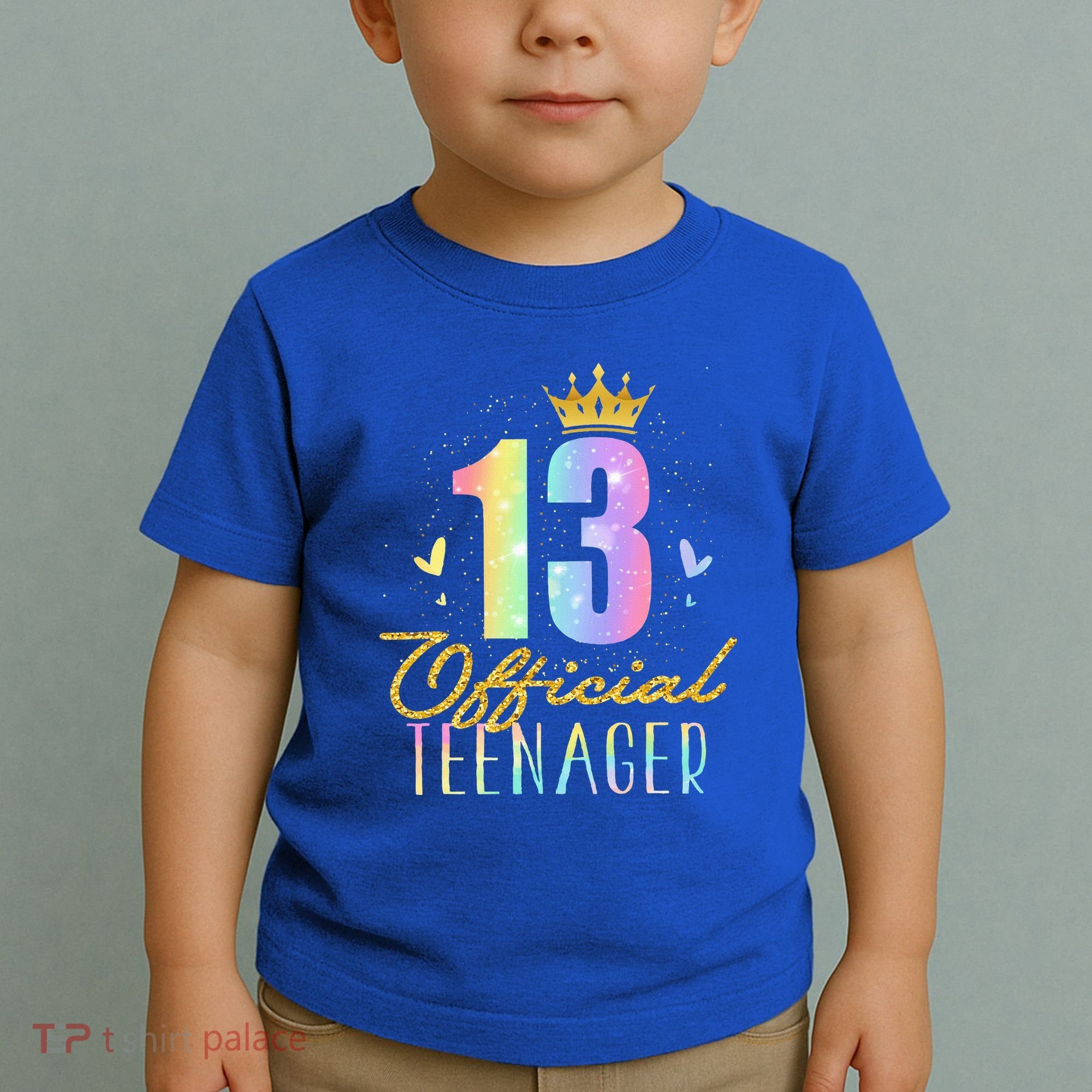 13 Teenager Crown 13 Year Old Tie Dye 13th Birthday Toddler T-Shirt