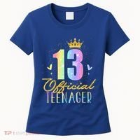 13 Teenager Crown 13 Year Old Tie Dye 13th Birthday Women's T-Shirt thumb 0