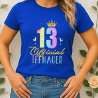 13 Teenager Crown 13 Year Old Tie Dye 13th Birthday Women's T-Shirt thumb 2