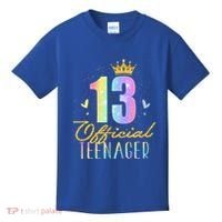 13 Teenager Crown 13 Year Old Tie Dye 13th Birthday Kids T-Shirt thumb 0